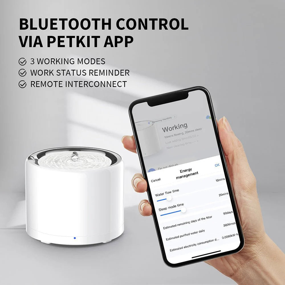 PETKIT Eversweet 3 Pro Viedā Mājdzīvnieku Dzeramā Strūklaka (Bezvadu Sūknis) – 1.35L, Balta