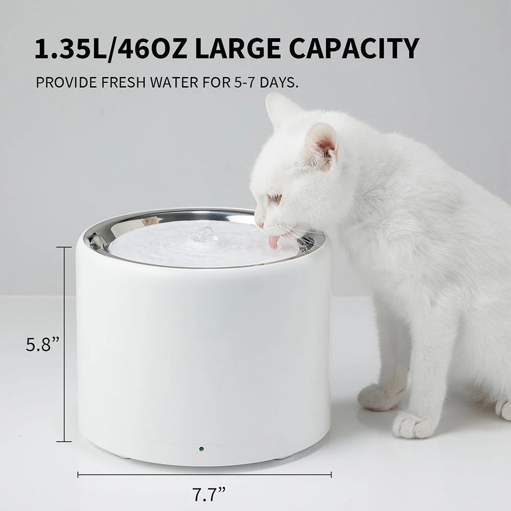 PETKIT Eversweet 3 Pro Viedā Mājdzīvnieku Dzeramā Strūklaka (Bezvadu Sūknis) – 1.35L, Balta