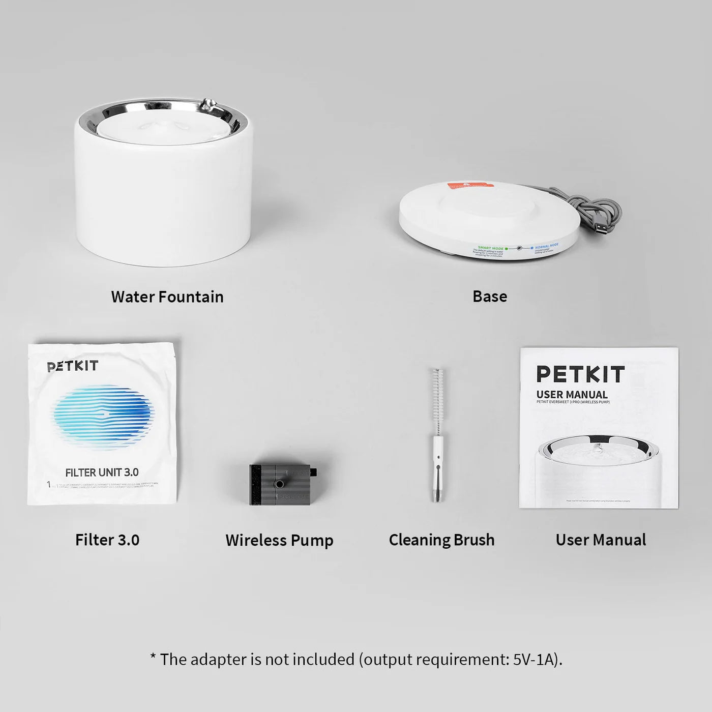 PETKIT Eversweet 3 Pro Viedā Mājdzīvnieku Dzeramā Strūklaka (Bezvadu Sūknis) – 1.35L, Balta
