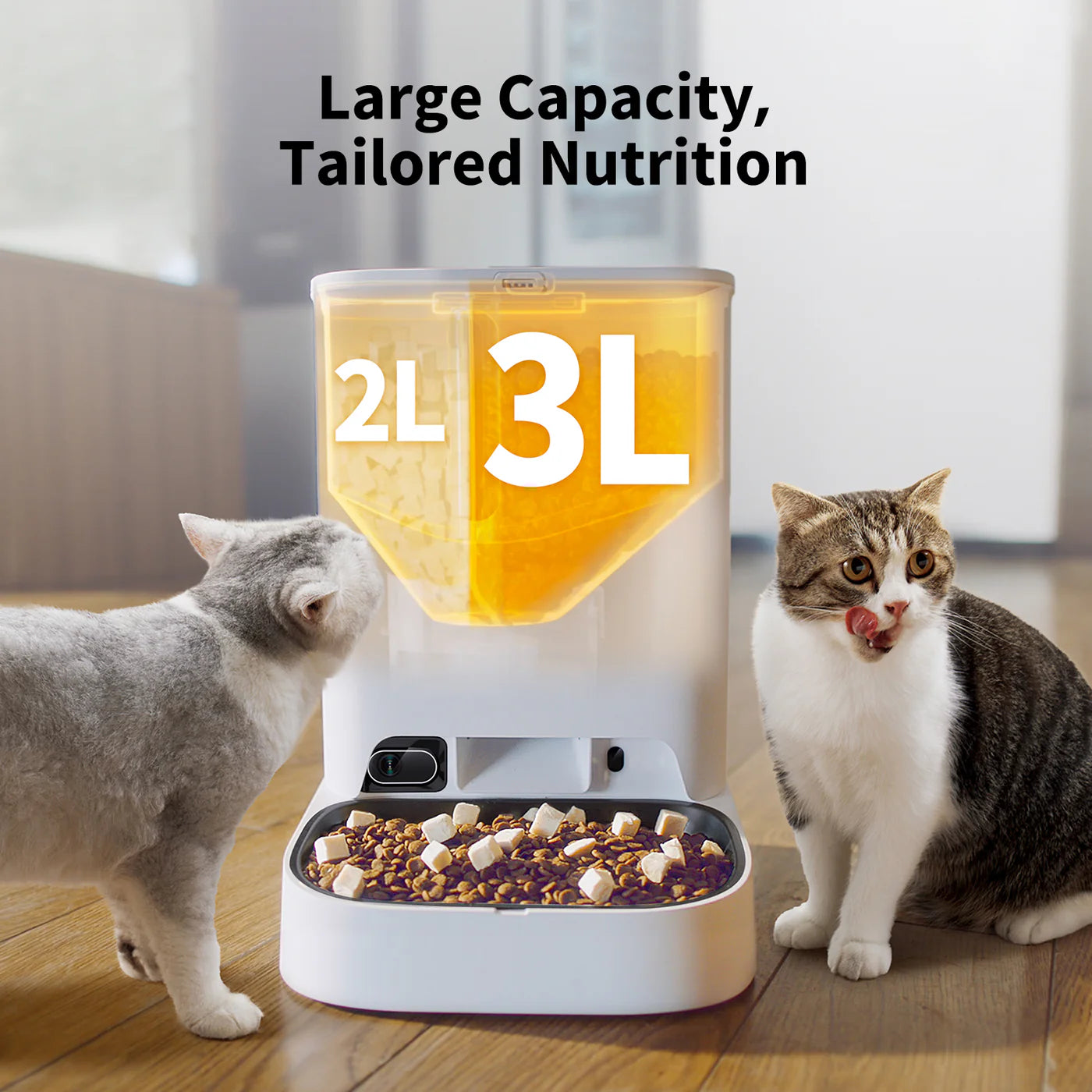 PETKIT YumShare Divkāršās Tvertnes Barotava ar Kameru (P591) – 2+3L, Balta