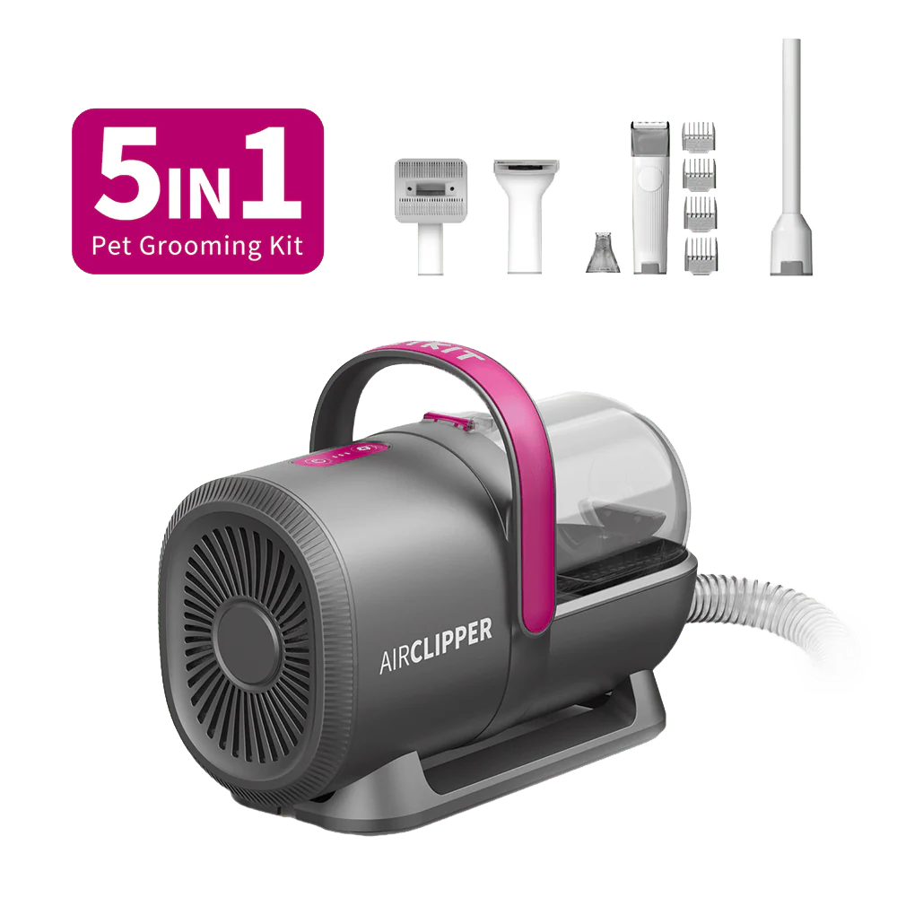 PETKIT AirClipper 5-in-1 Mājdzīvnieku Kopšanas Putekļsūcēja Komplekts LM4 – Pelēks/Balts