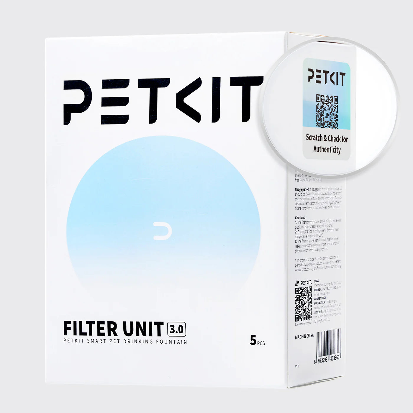 PETKIT G3 Dzeramās Strūklakas Filtri – 5 gab., Balti