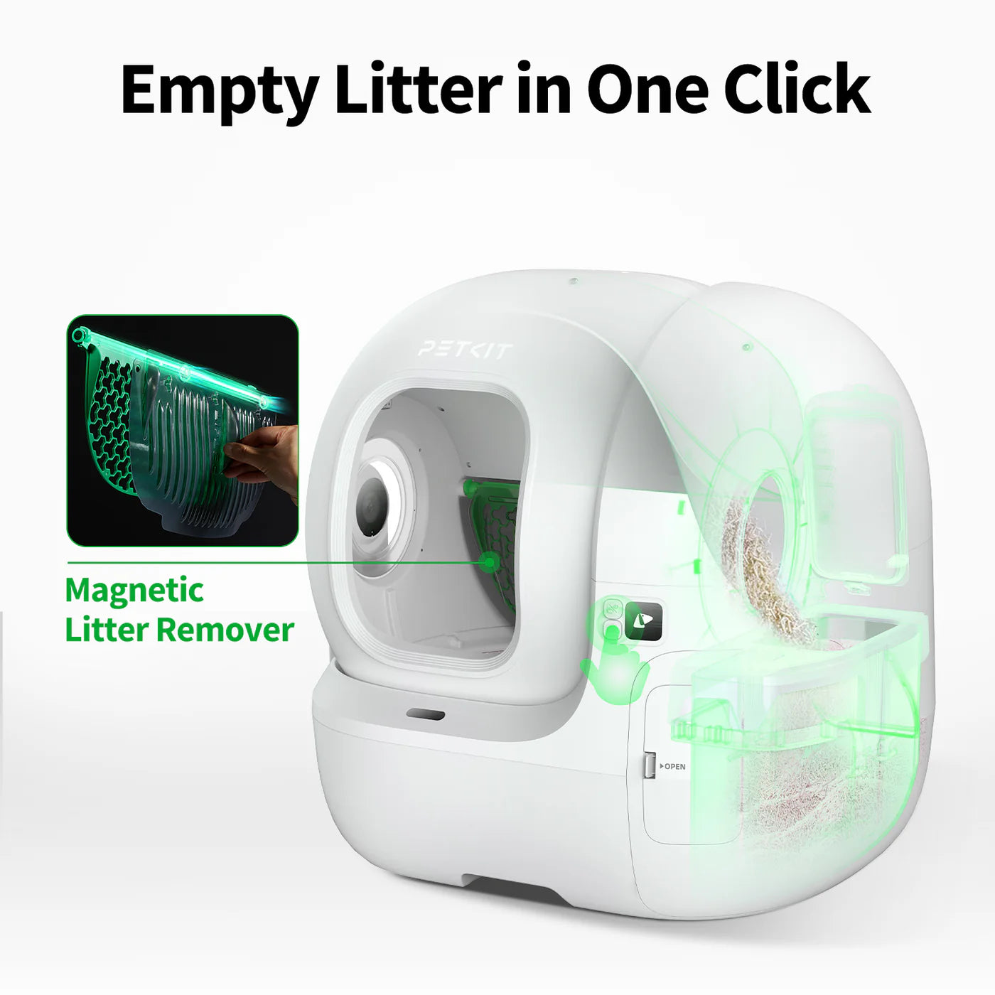 PETKIT PUROBOT MAX Pro Automātiskā Kaķu Tualete – Balta