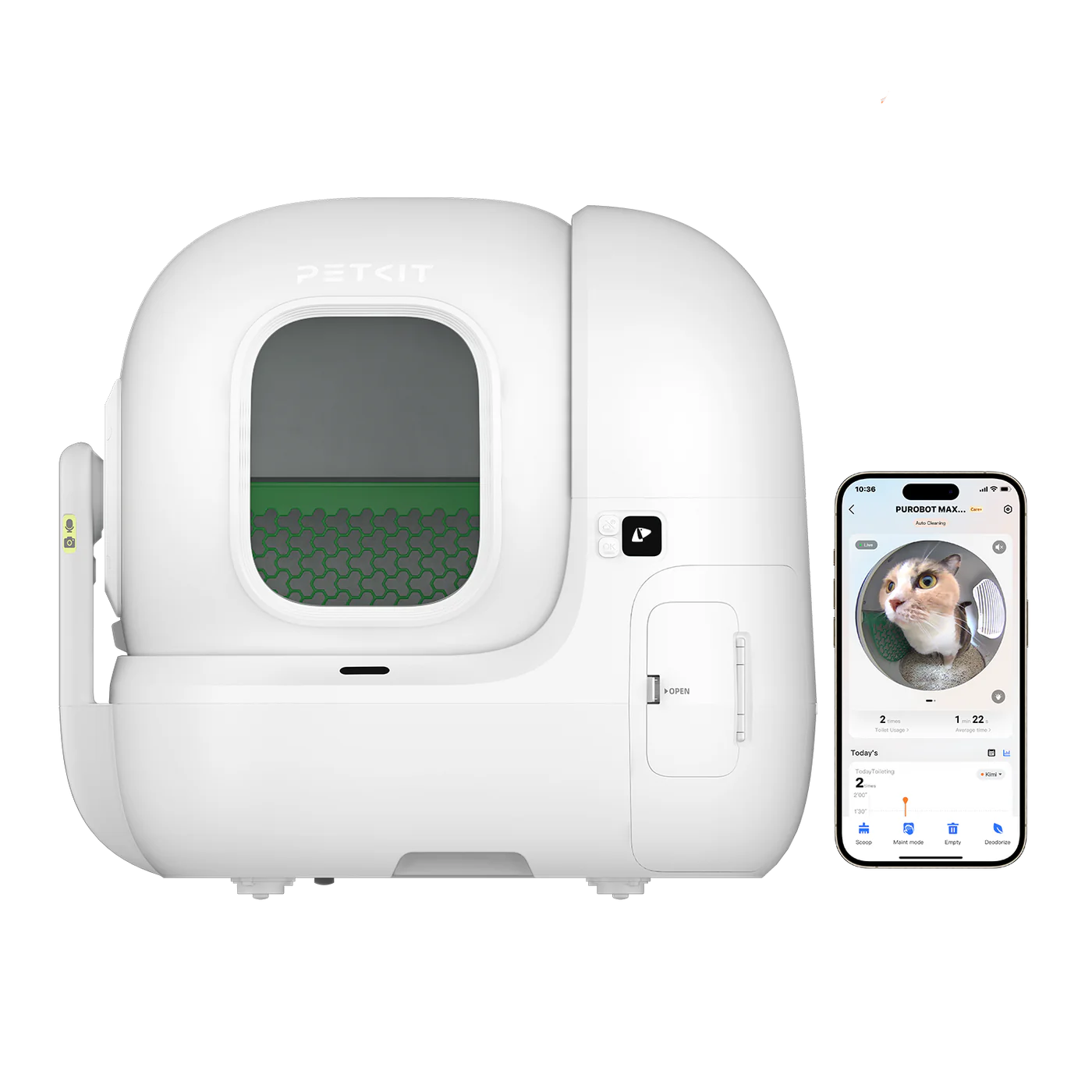 PETKIT PUROBOT MAX Pro Automātiskā Kaķu Tualete – Balta