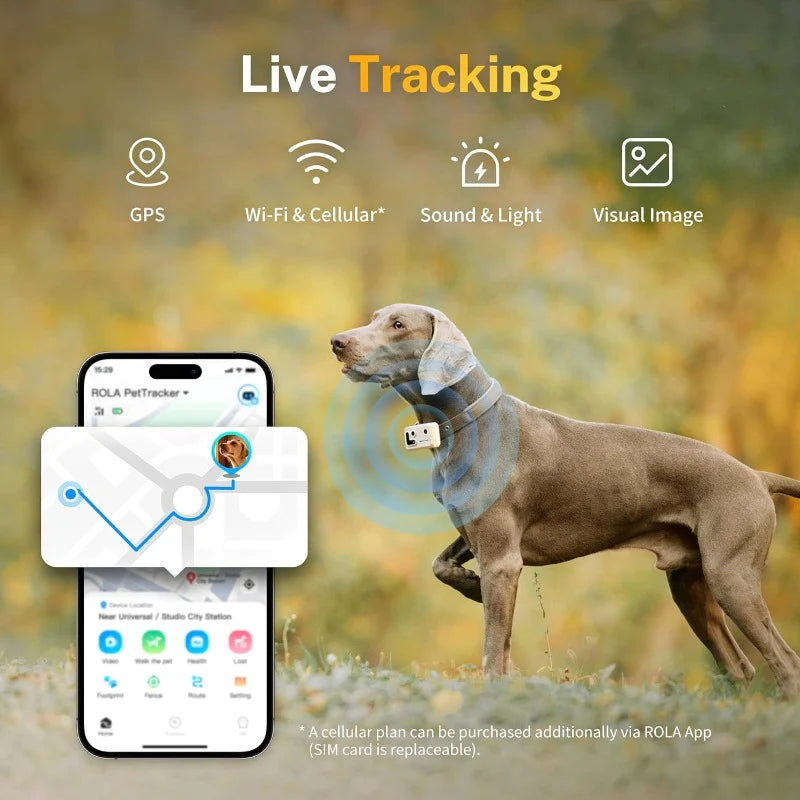 Enabot ROLA PetTracker – GPS Izsekošanas Ierīce Mājdzīvniekiem, Balta