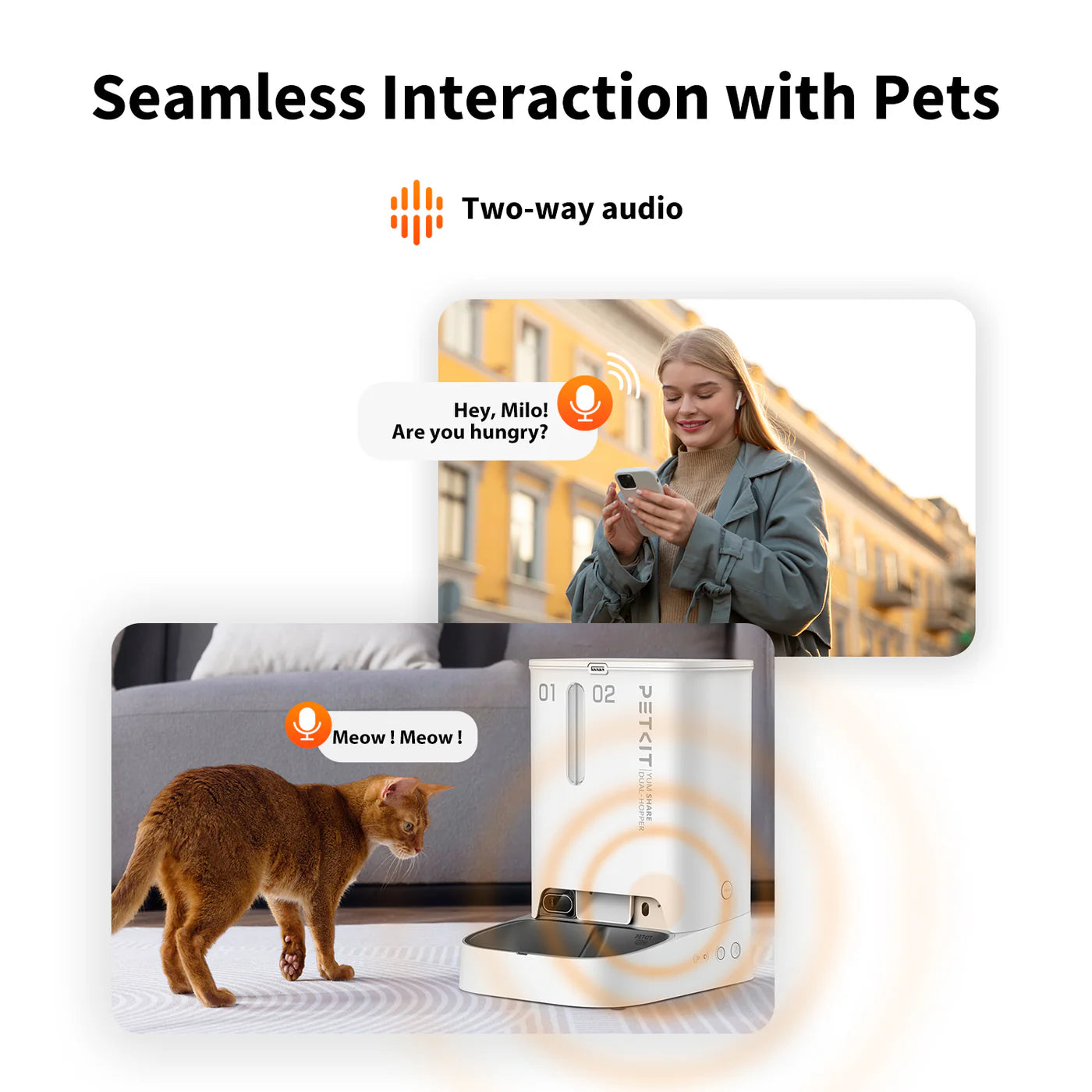 PETKIT YumShare Divkāršās Tvertnes Barotava ar Kameru (P591) – 2+3L, Balta