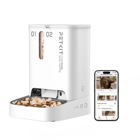 PETKIT YumShare Divkāršās Tvertnes Barotava ar Kameru (P591) – 2+3L, Balta