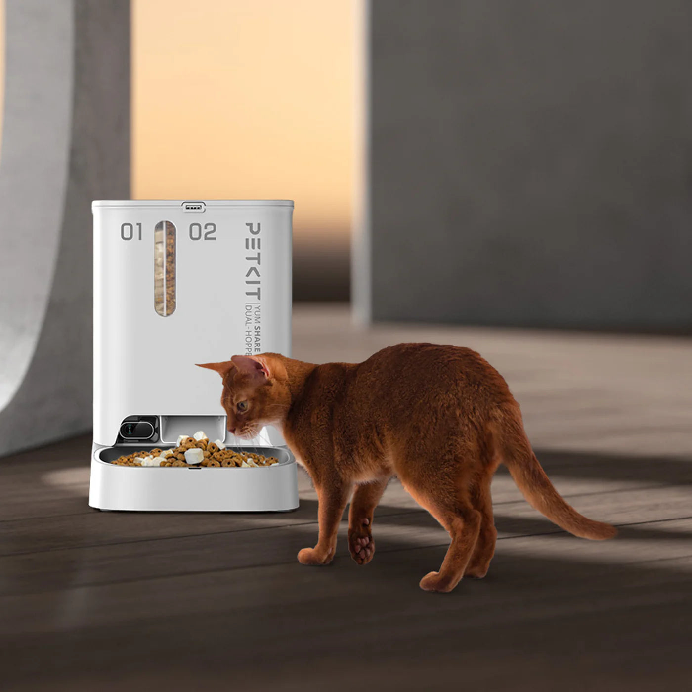 PETKIT YumShare Divkāršās Tvertnes Barotava ar Kameru (P591) – 2+3L, Balta