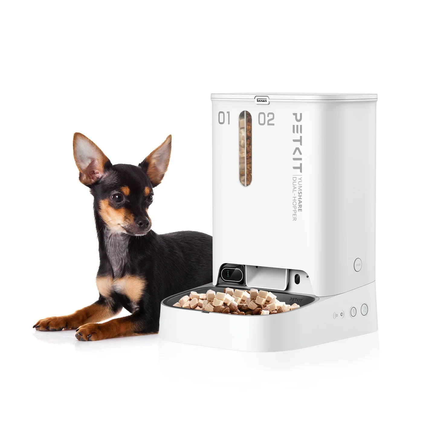 PETKIT YumShare Divkāršās Tvertnes Barotava ar Kameru (P591) – 2+3L, Balta